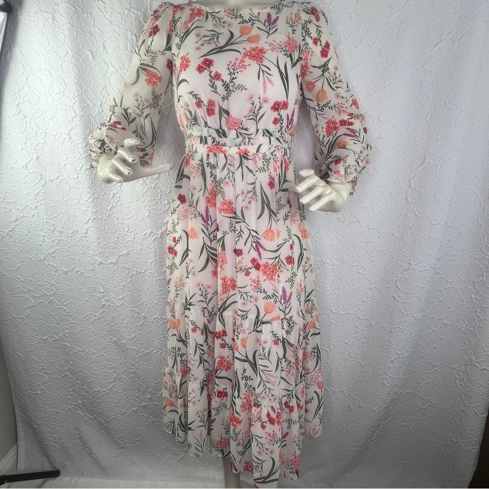 Eliza J Pink and White Floral Dress - Picture 2 of 13